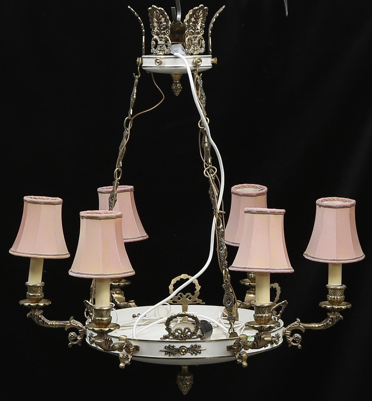 TAKLAMPA, empire-stil, höjd ca. 70 cm.