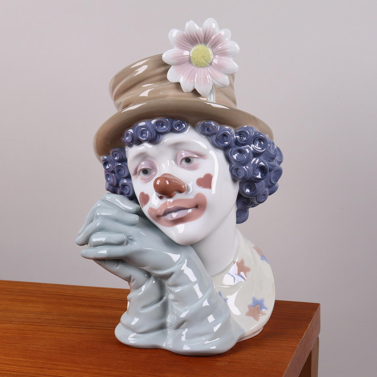 JOSÉ PUCHE. "Melancholy", Lladro, Spanien, clownbyst.