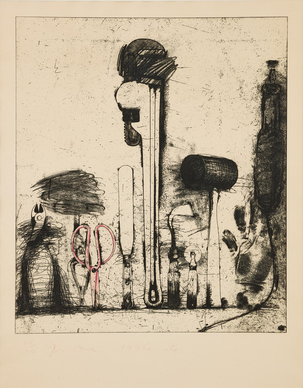 JIM DINE. “Pink Chinese Scissors”.