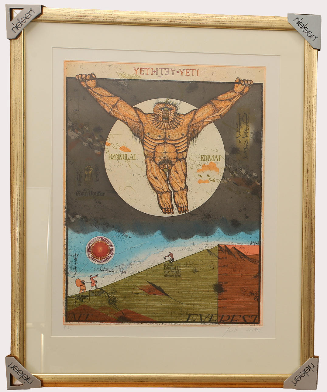 UWE BREMER. Colour etching King Kong, signed. dated 1976.