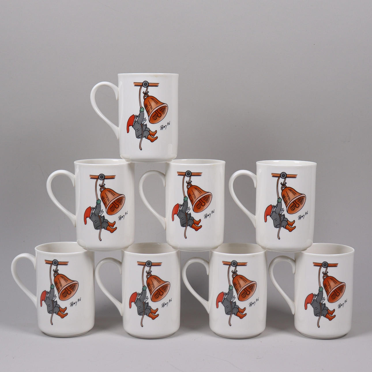 ROLF BERG. KAFFEMUGGAR, 1996, 8 st.