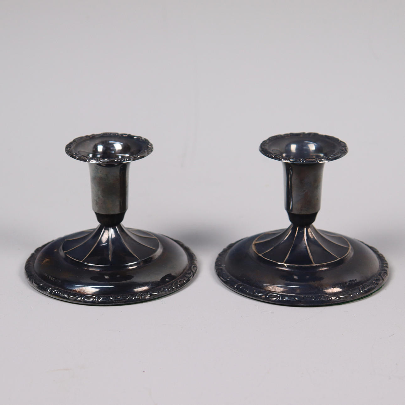 CANDLESTICKS, silver, Norway, 1 pair.