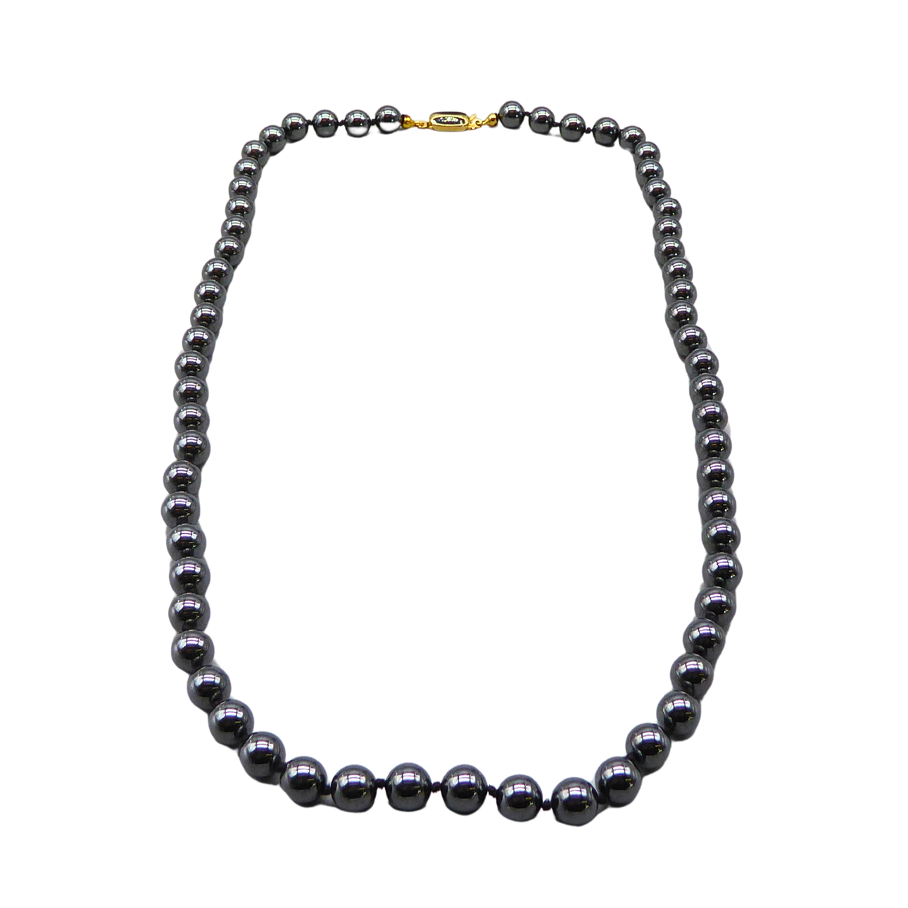 HEMATITE PEARL NECKLACE.