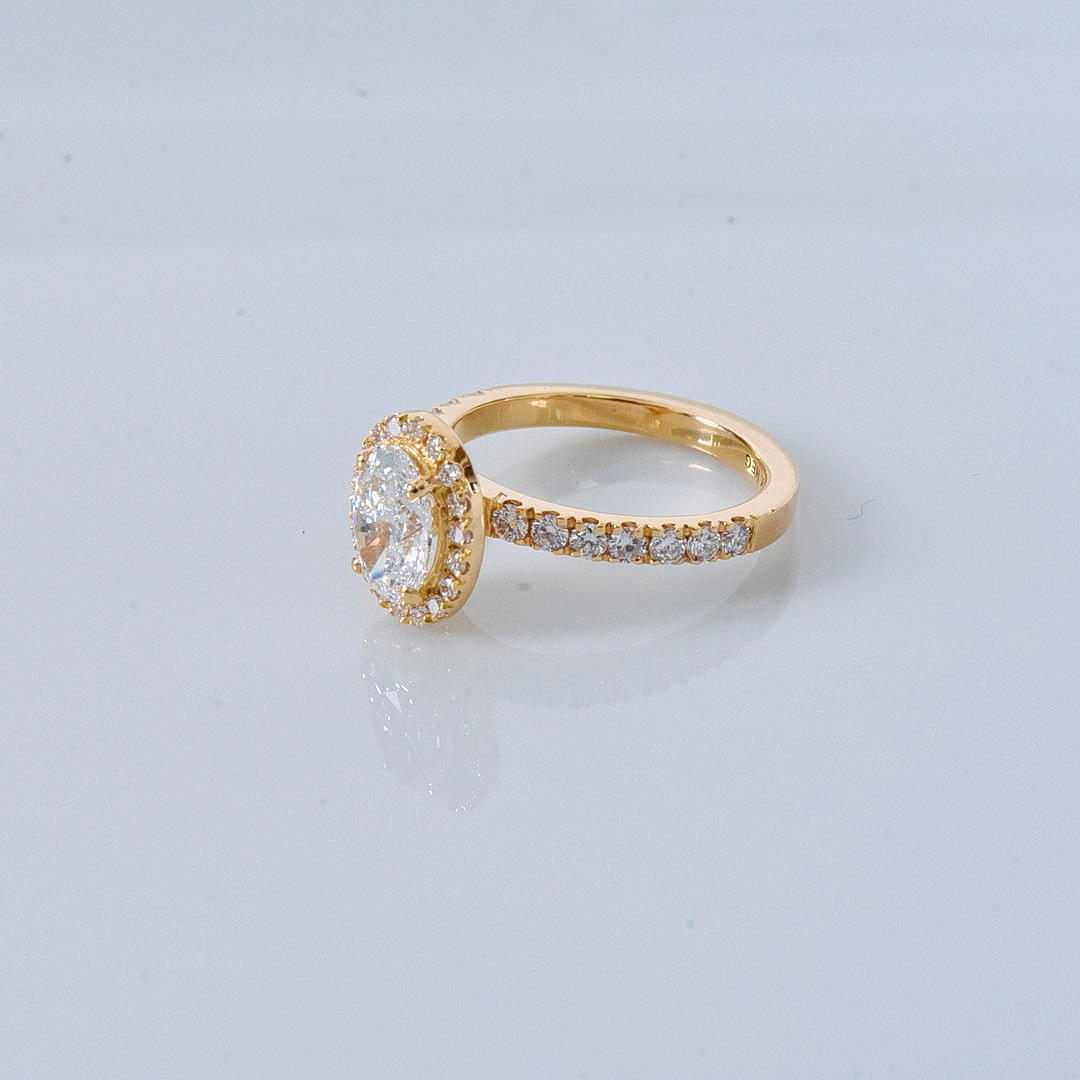 DIAMOND RING, 1,49ct, 18K, IGI Cert Labgrown.