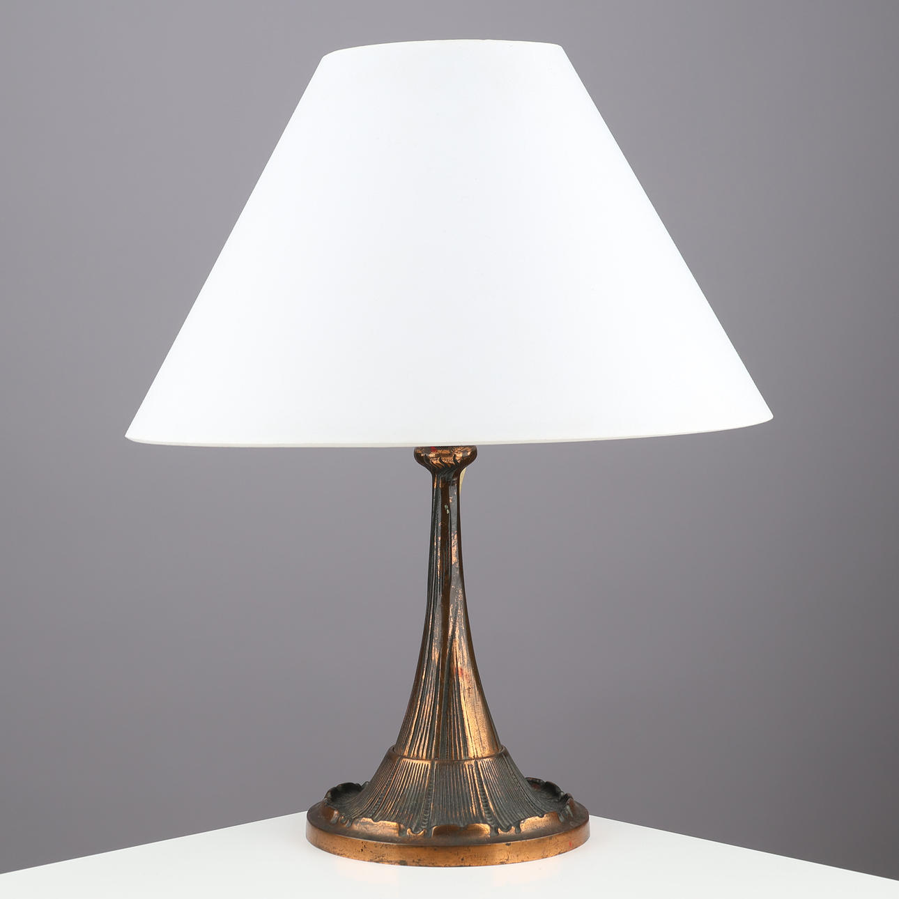 Copper table lamp, circa mid 20th century.