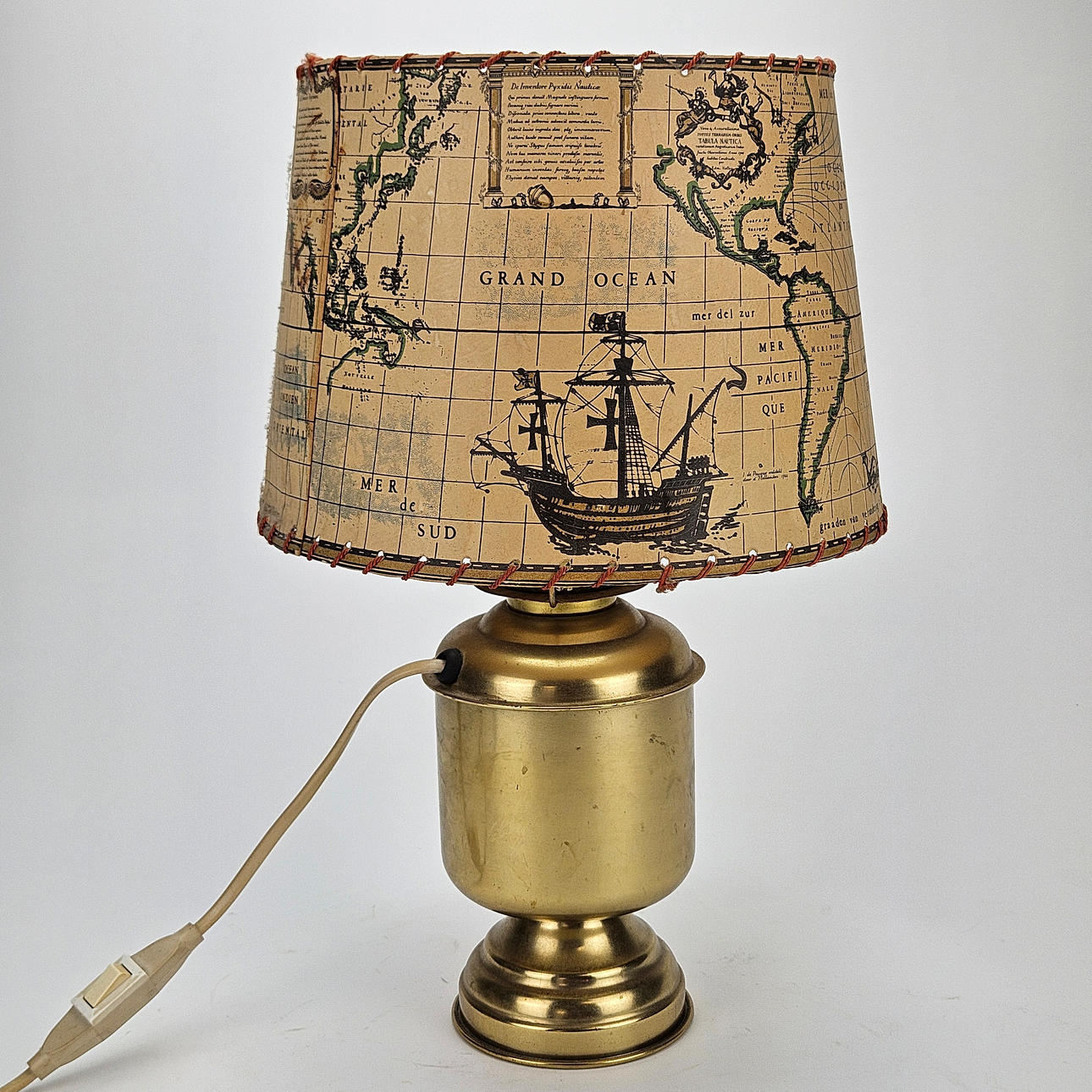 A brass table lamp, DHR, Holland.
