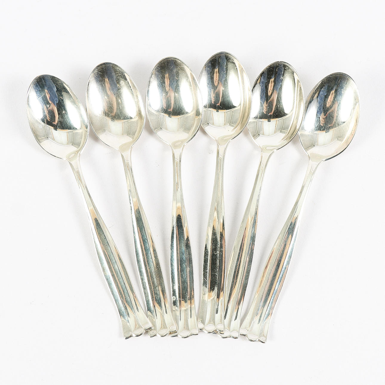 COFFEE SPOONS 6 pieces, silver, MGAB.