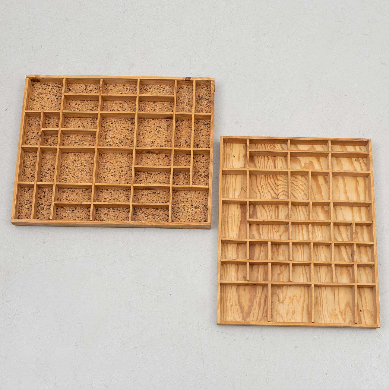 Two wooden throw boxes, 20th century.