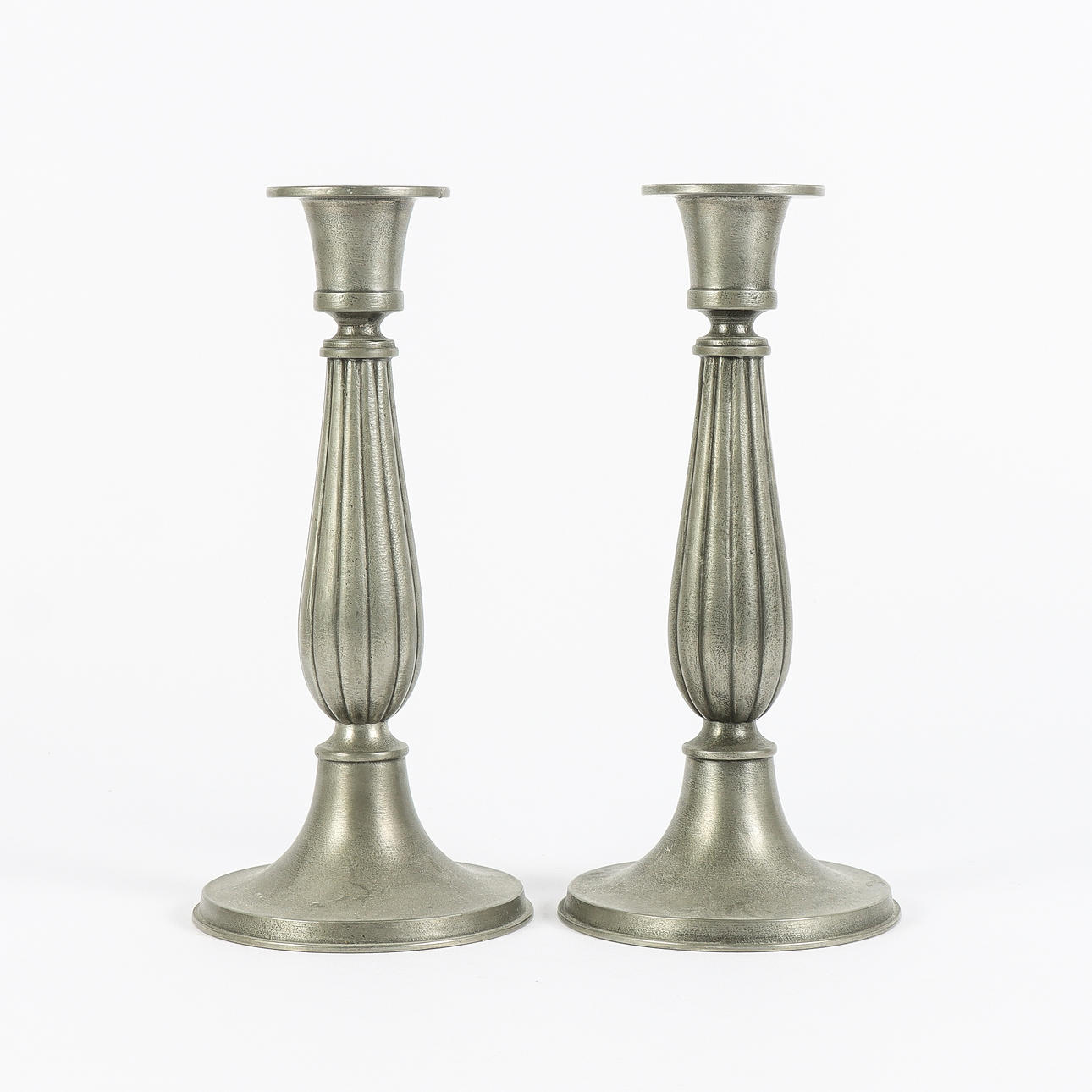 EDVIN OLLERS. Candlesticks, paired, tin.