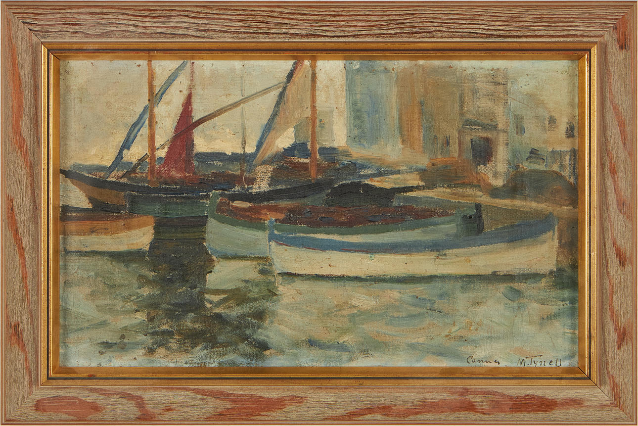 MÄRTHA TYNELL. Cannes, oil on canvas fed on panel, signed.