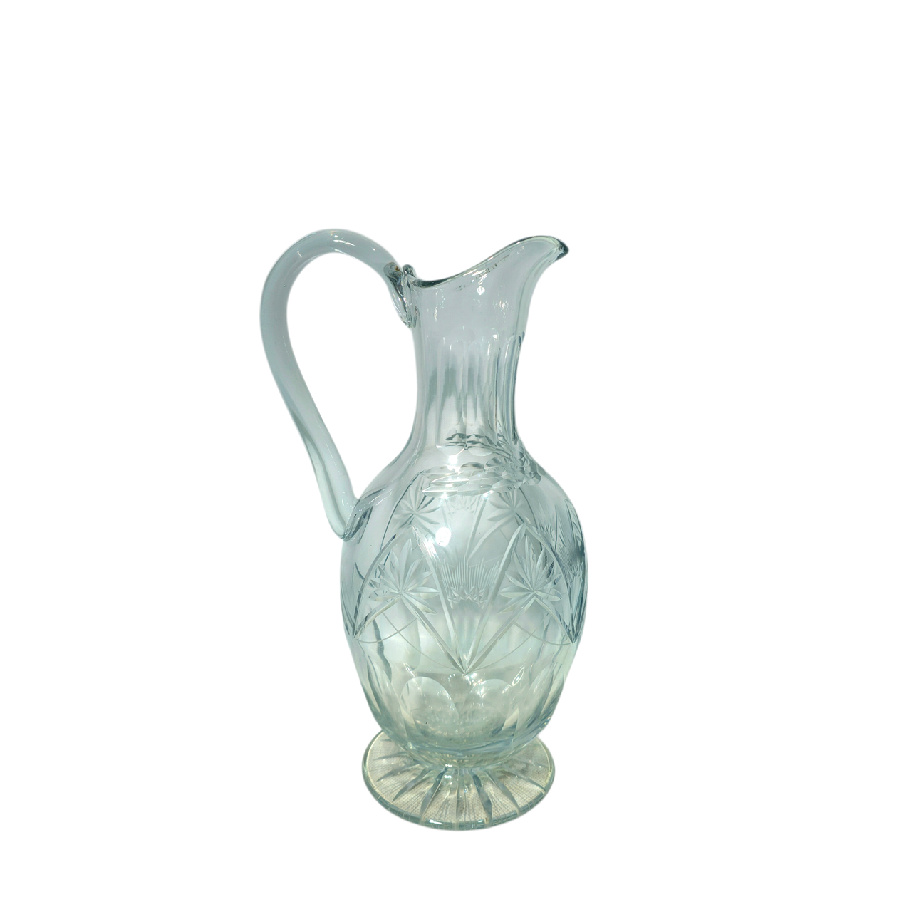 Carved Bohemian glass jar.