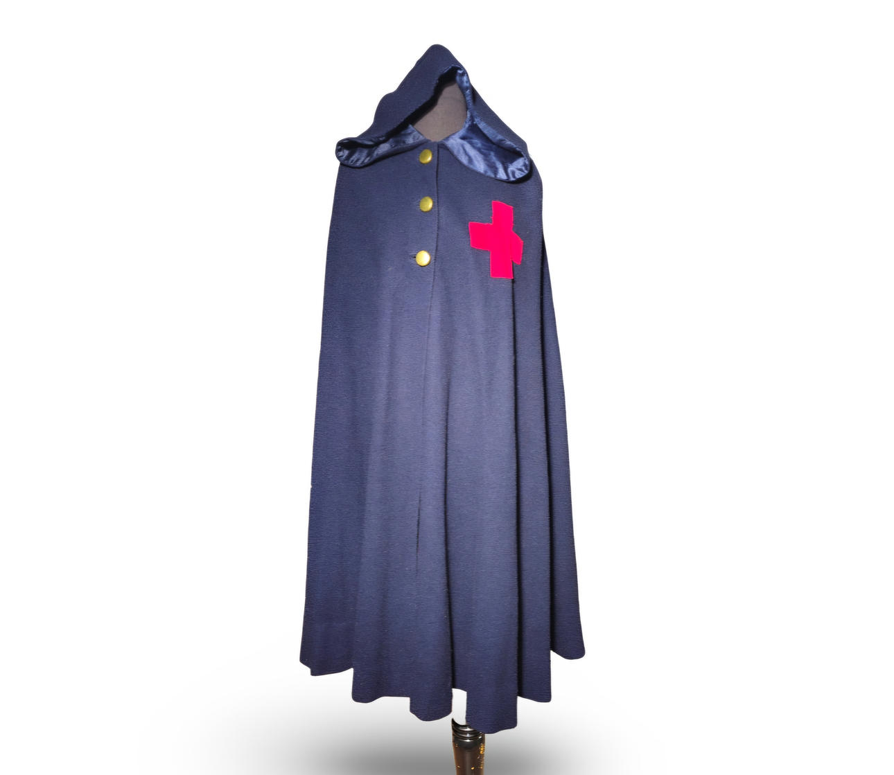 Nurse's cape, 1950s in navy blue wool from the Spanish Red Cross ...