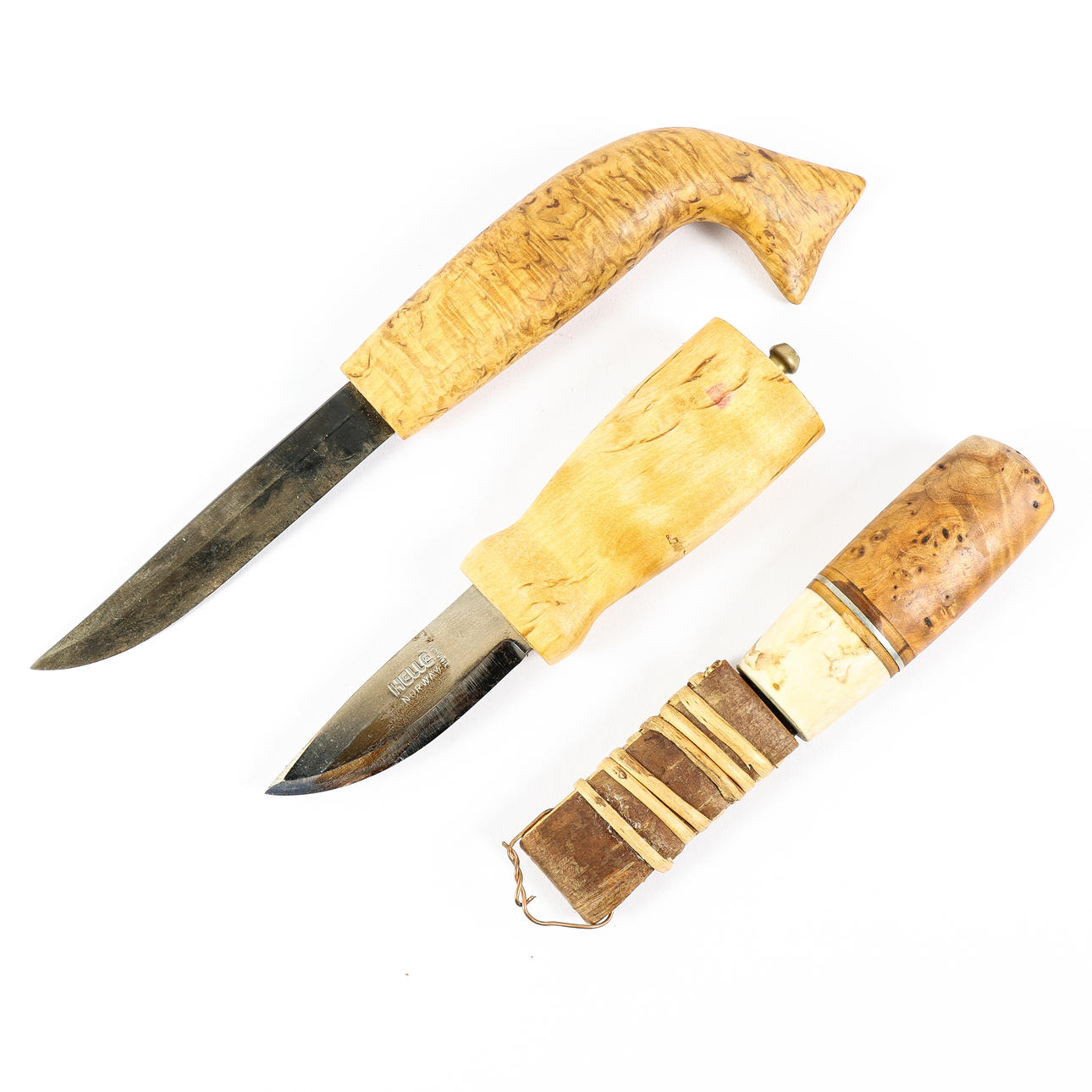 SHEAR KNIVES 3 pieces without sheaths.