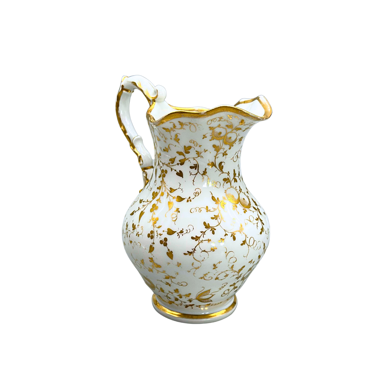 PORCELAIN JUG WITH GOLD DECORATION.