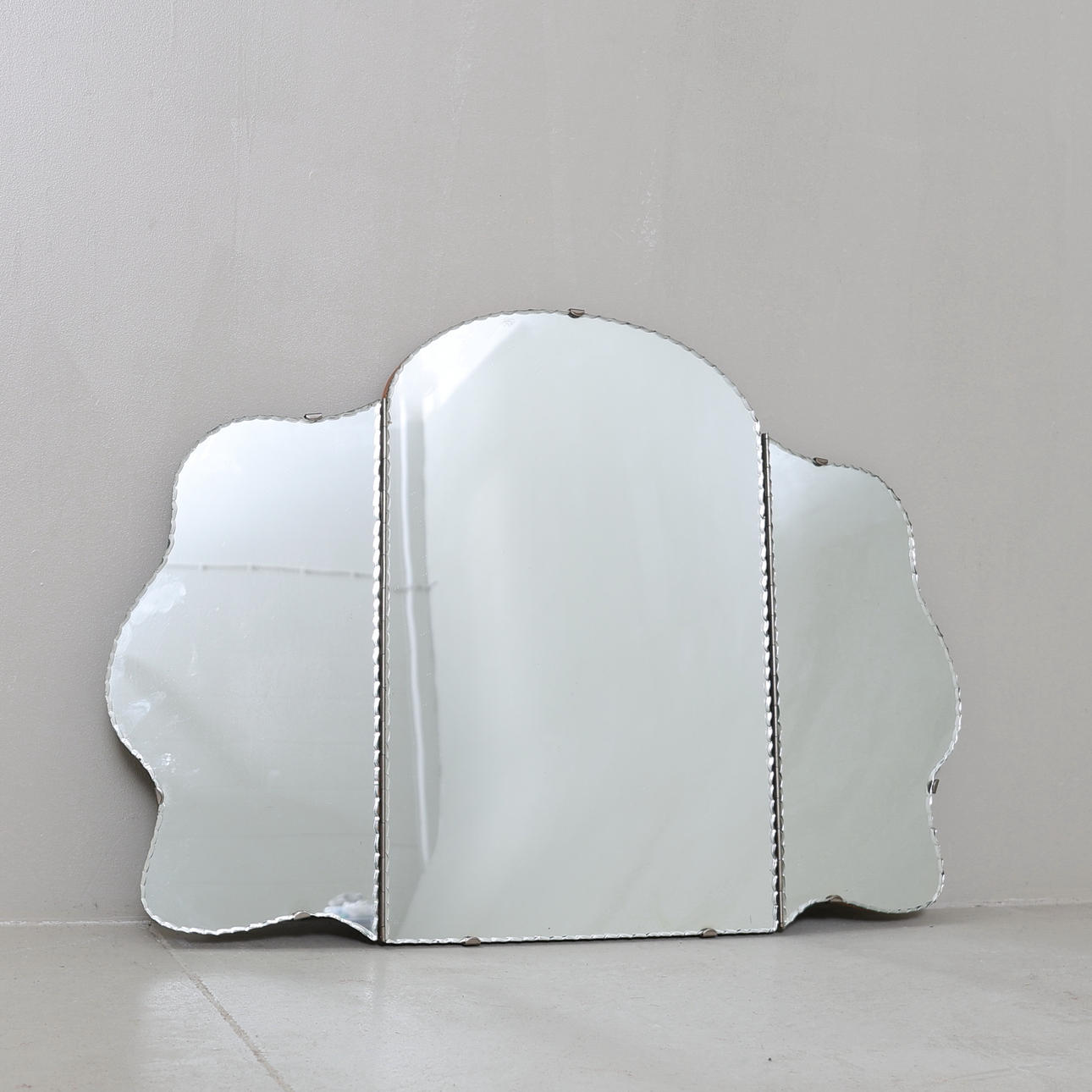 A three-part mirror, mid 20th century.