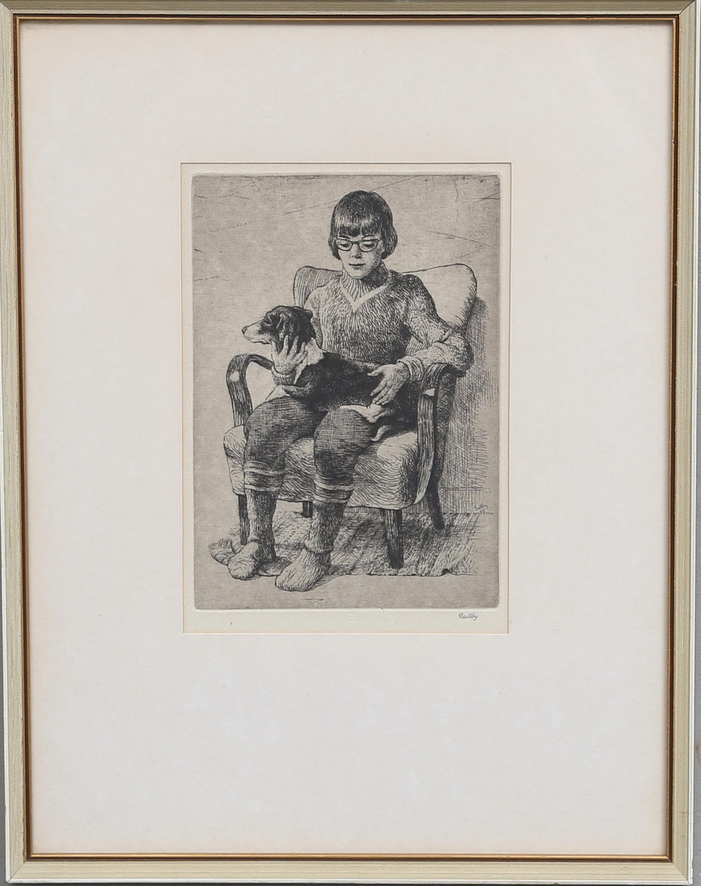 FOLKE GULLBY. "Sussane med Tossi", signerad.