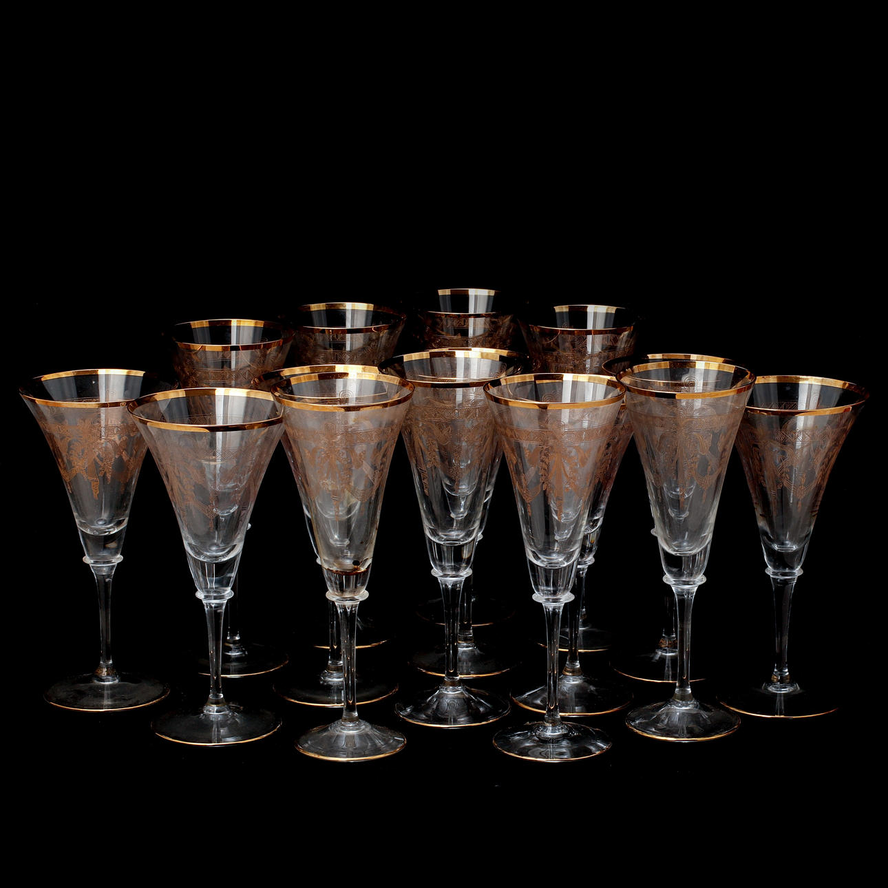 GLASSERVISDELAR, 16 stycken, "Sergel".