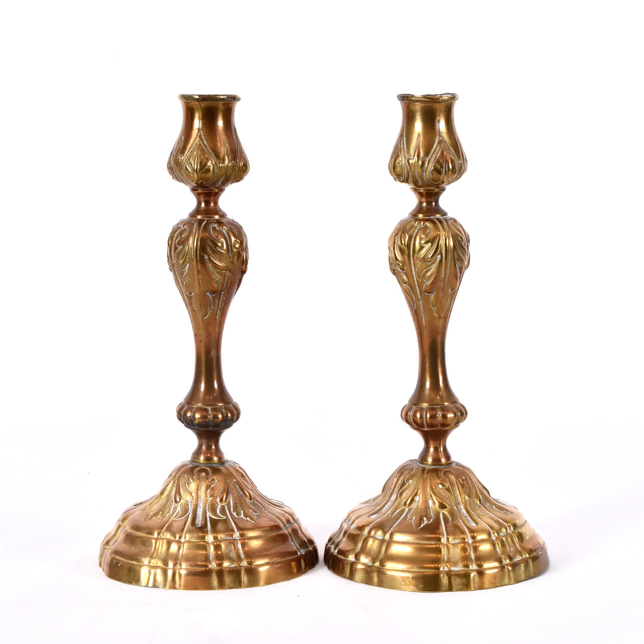 CANDLESTICKS, 1 pair, brass.