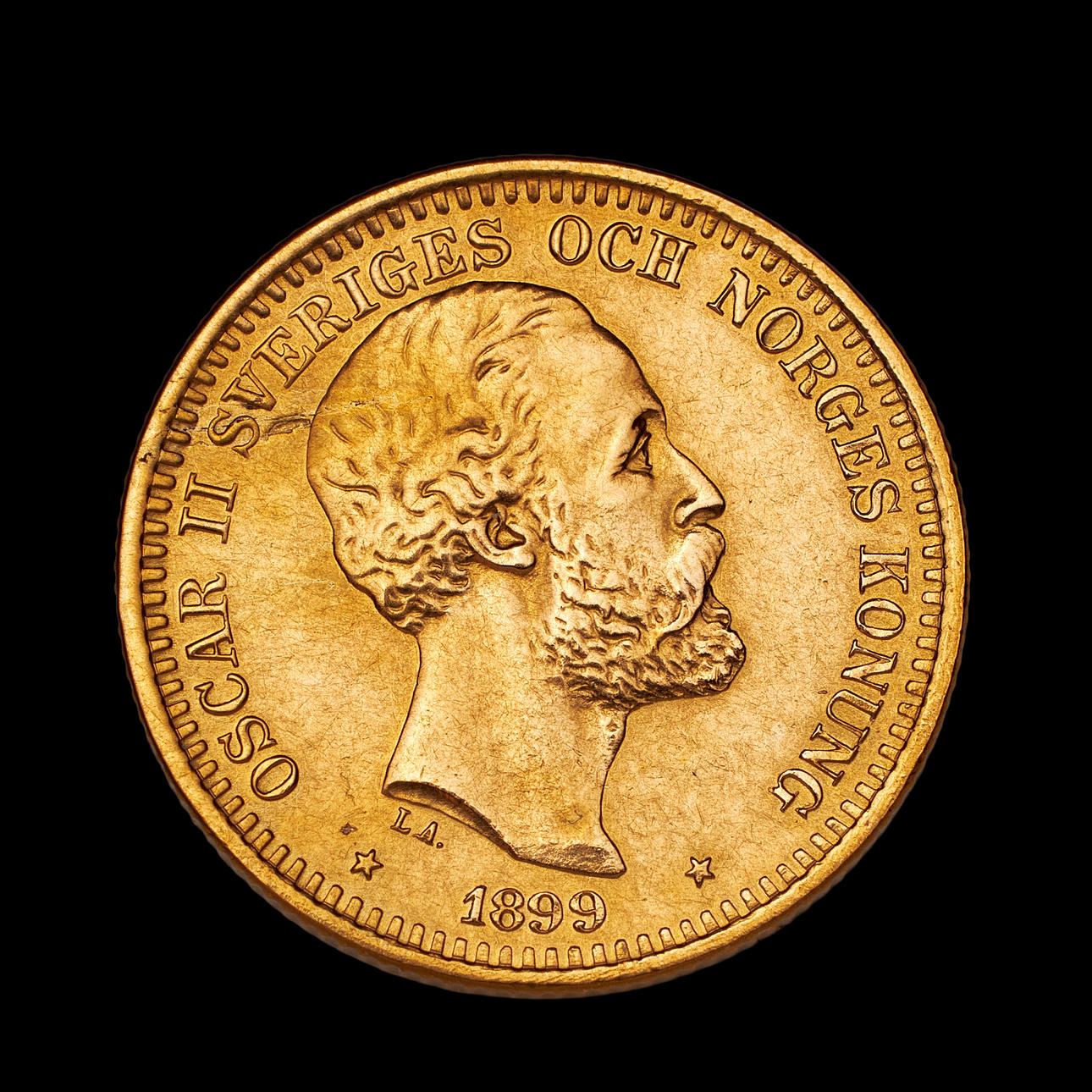 GULDMYNT, Oscar II, 20 kr, 1899.