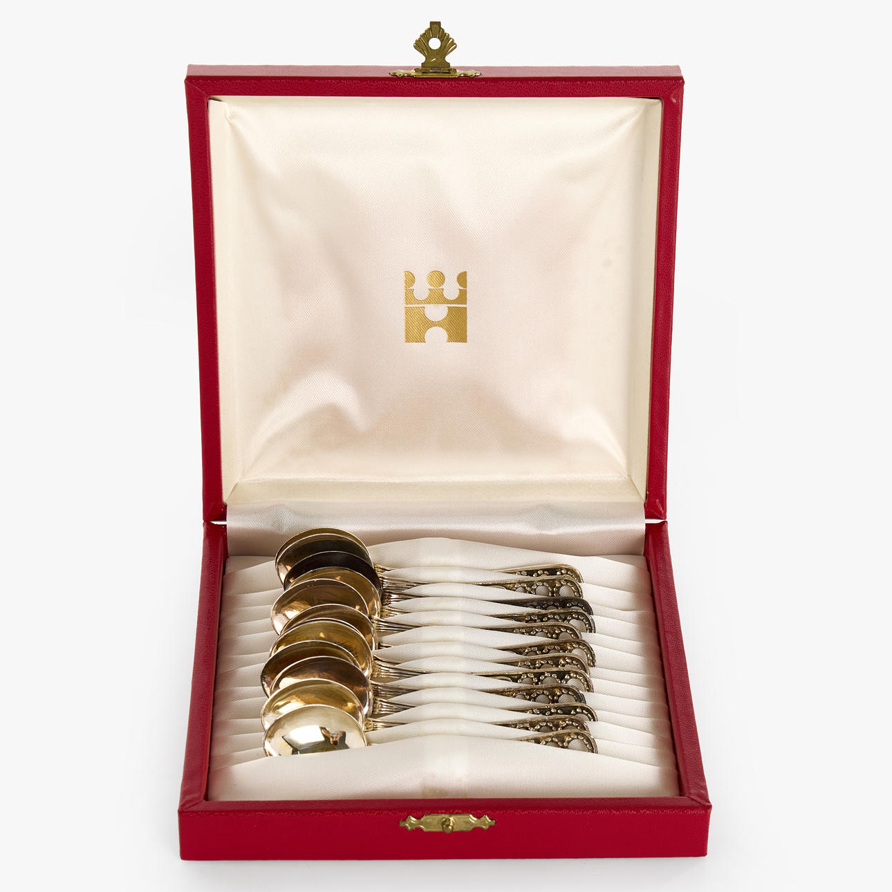 KAFFESKEDAR, 12 st, silver, GEWE, Malmö.