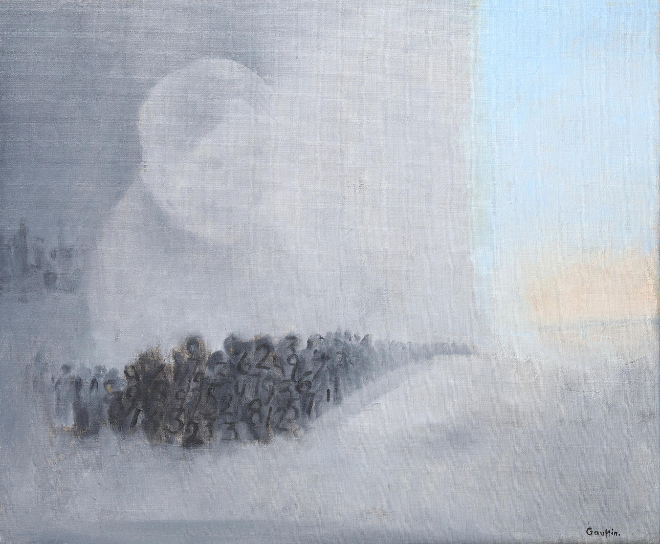 GUNNAR GAUFFIN. Oil on canvas, “Escape”, signed.