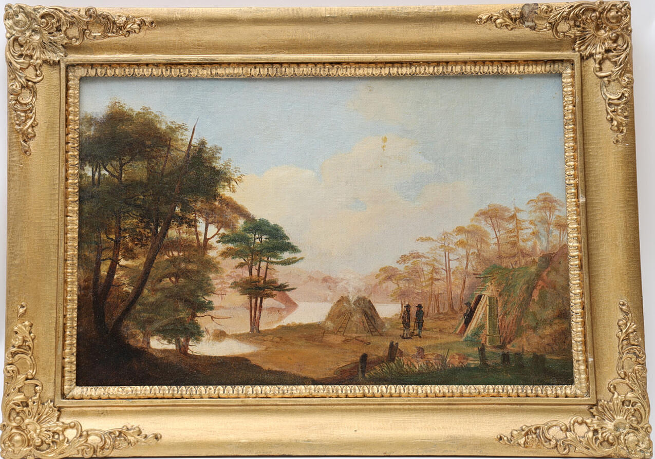 CARL PETER HALLBERG. attributed, landscape with figures, unsigned.