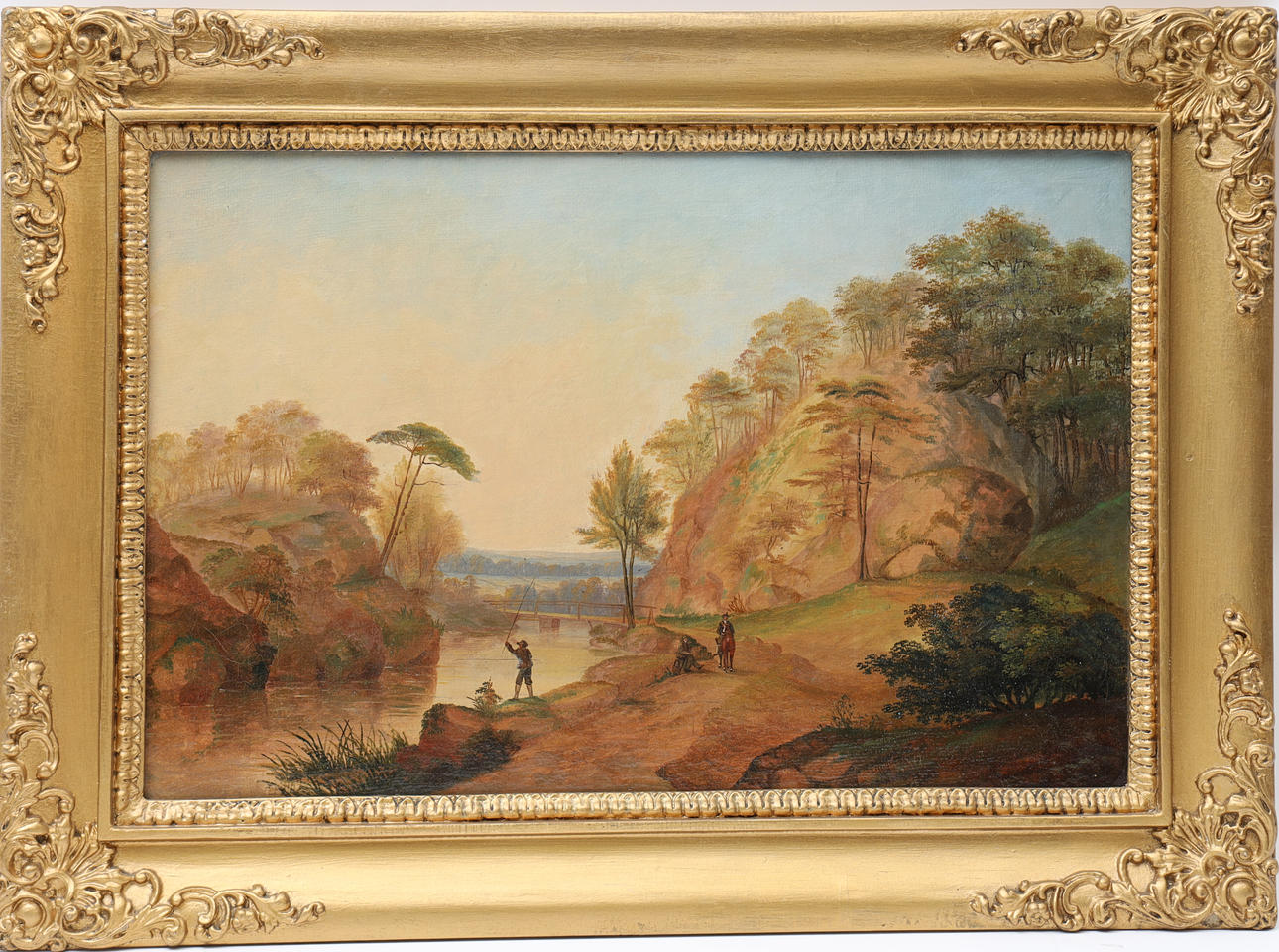 CARL PETER HALLBERG. Landscape with figures, signed and dated 1846.