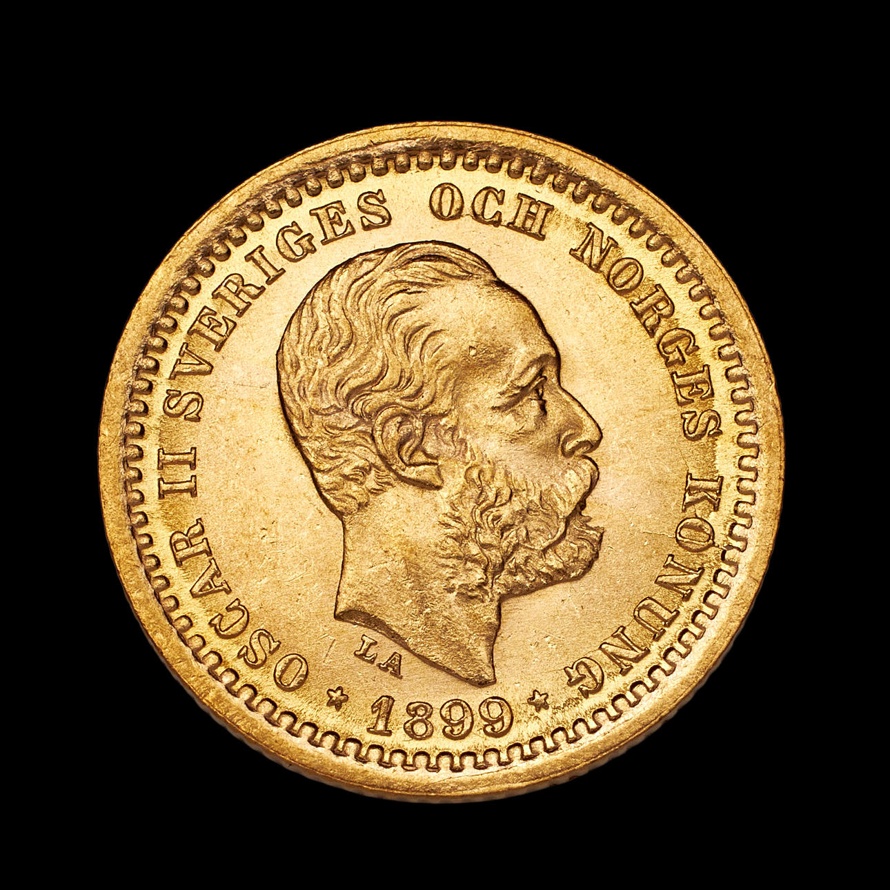 GULDMYNT, Oscar II, 5 kr, 1899.