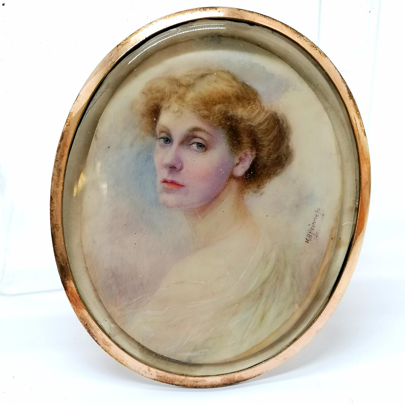 ANTIQUE MINIATURE 'EIRENE' SIGNED.