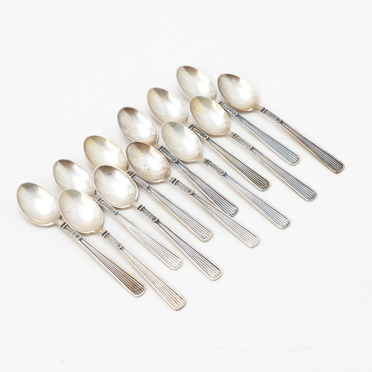 KAFFE/MOCCASKEDAR, 12 st, silver, vikt ca 110 gram.