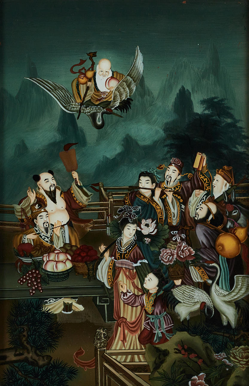 GLASMÅLNING, kina, 1900-talets mitt.