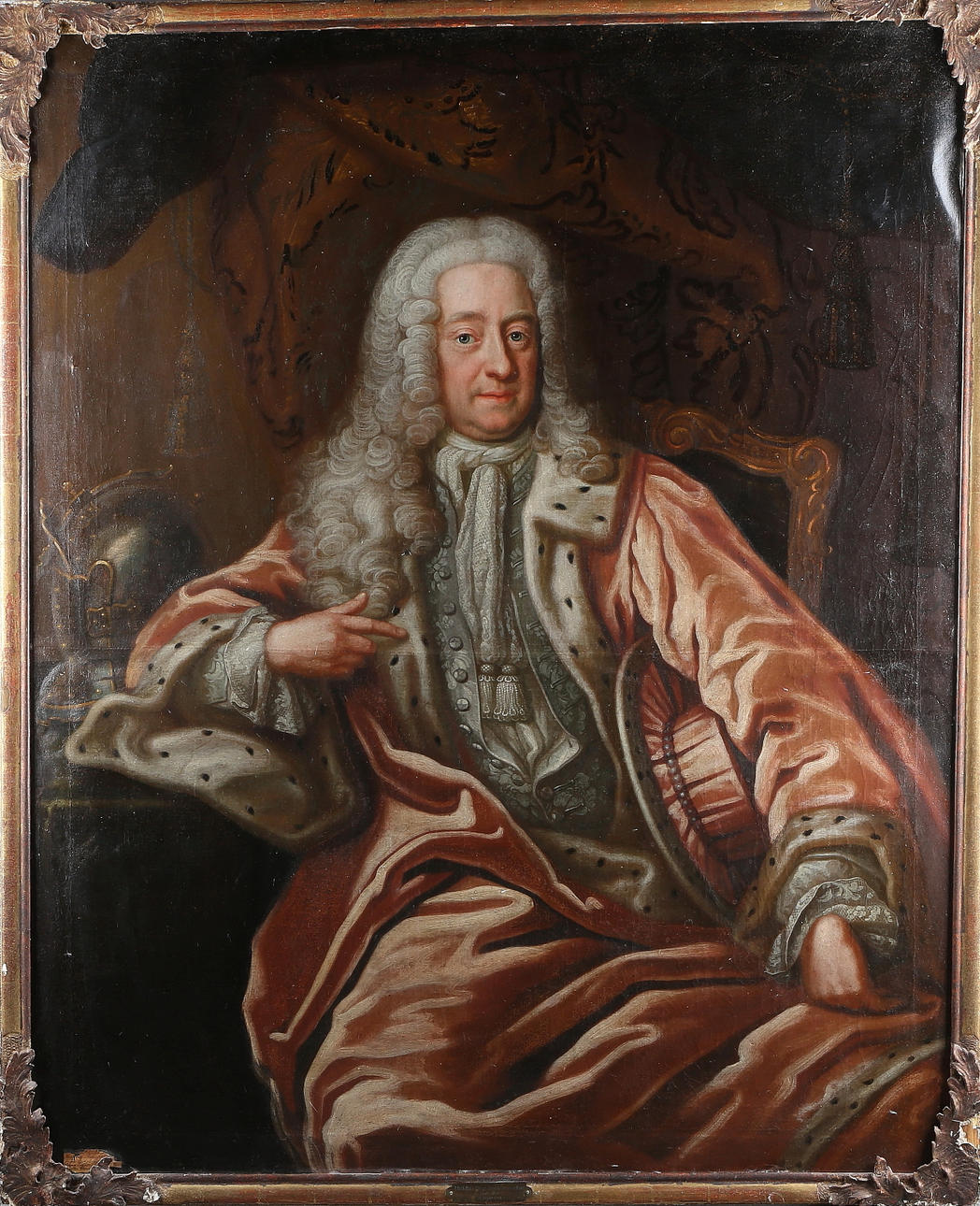 LORENS PASCH DEN ÄLDRE. "Porträtt av Riksrådet Greve Johan Gyllenborg", olja på duk, signerad.