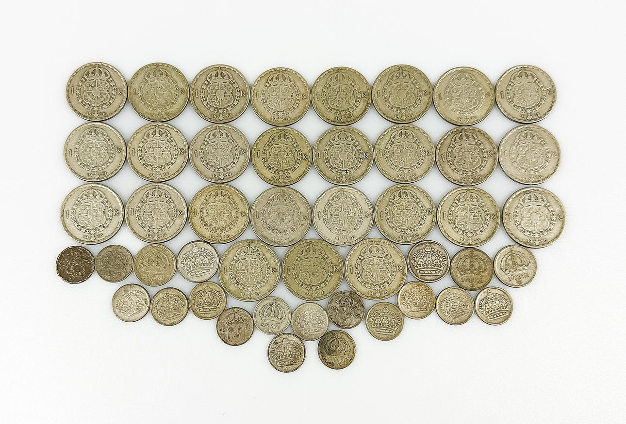 COIN, lot, silver, Sweden.