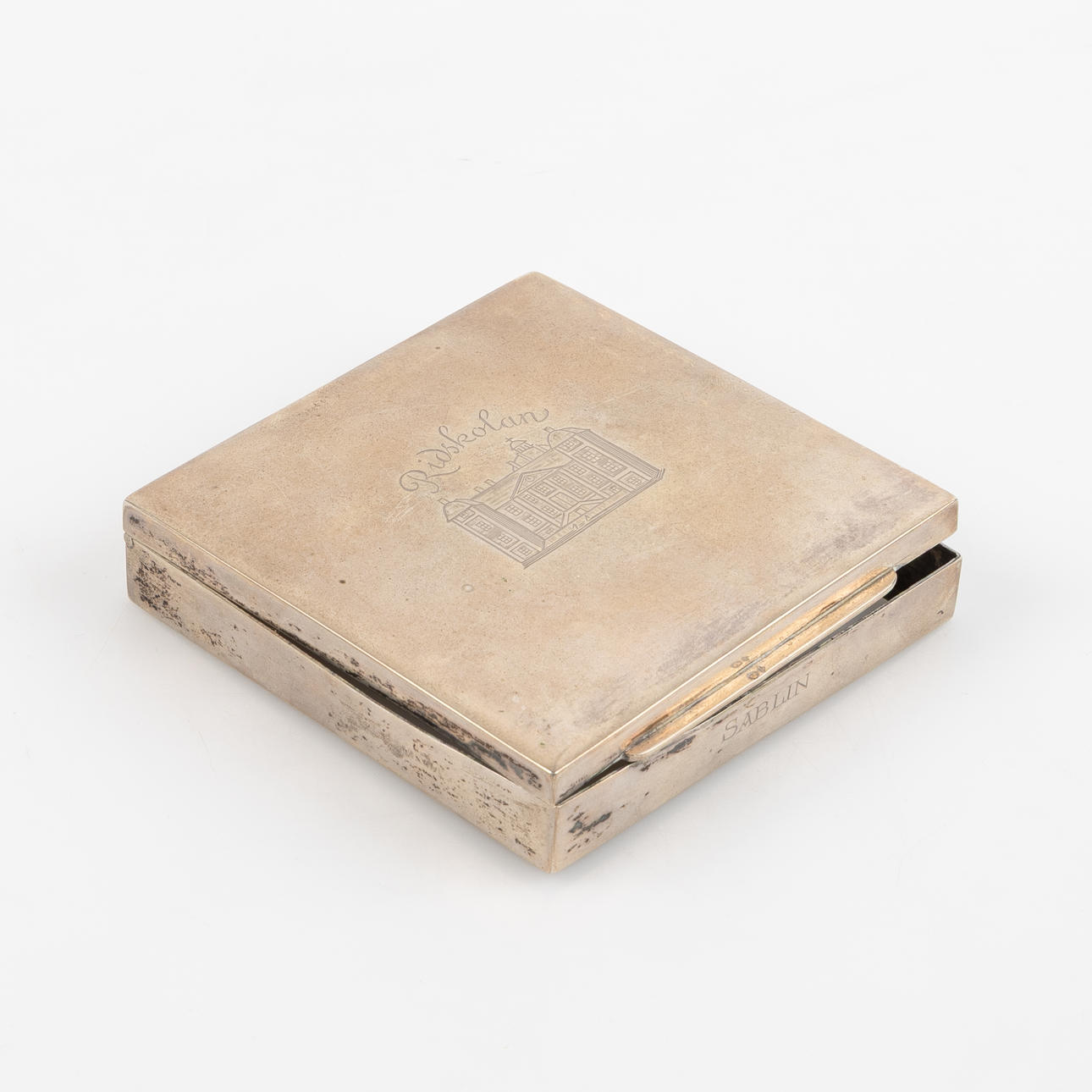 CASE, silver, engraving depicting Strömsholm Palace.