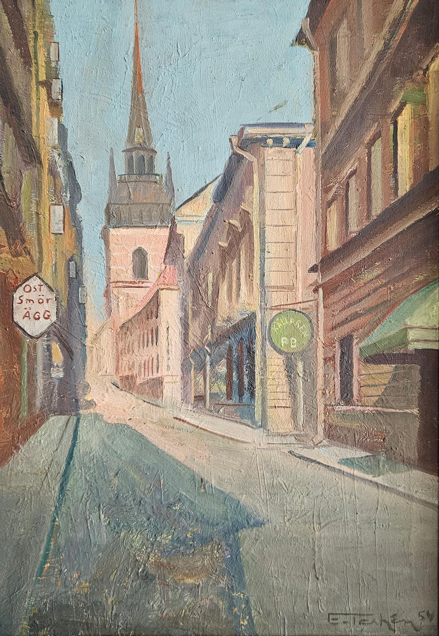 EINO TERHÉN. Oil on canvas, signed E. Terhén and dated 54.