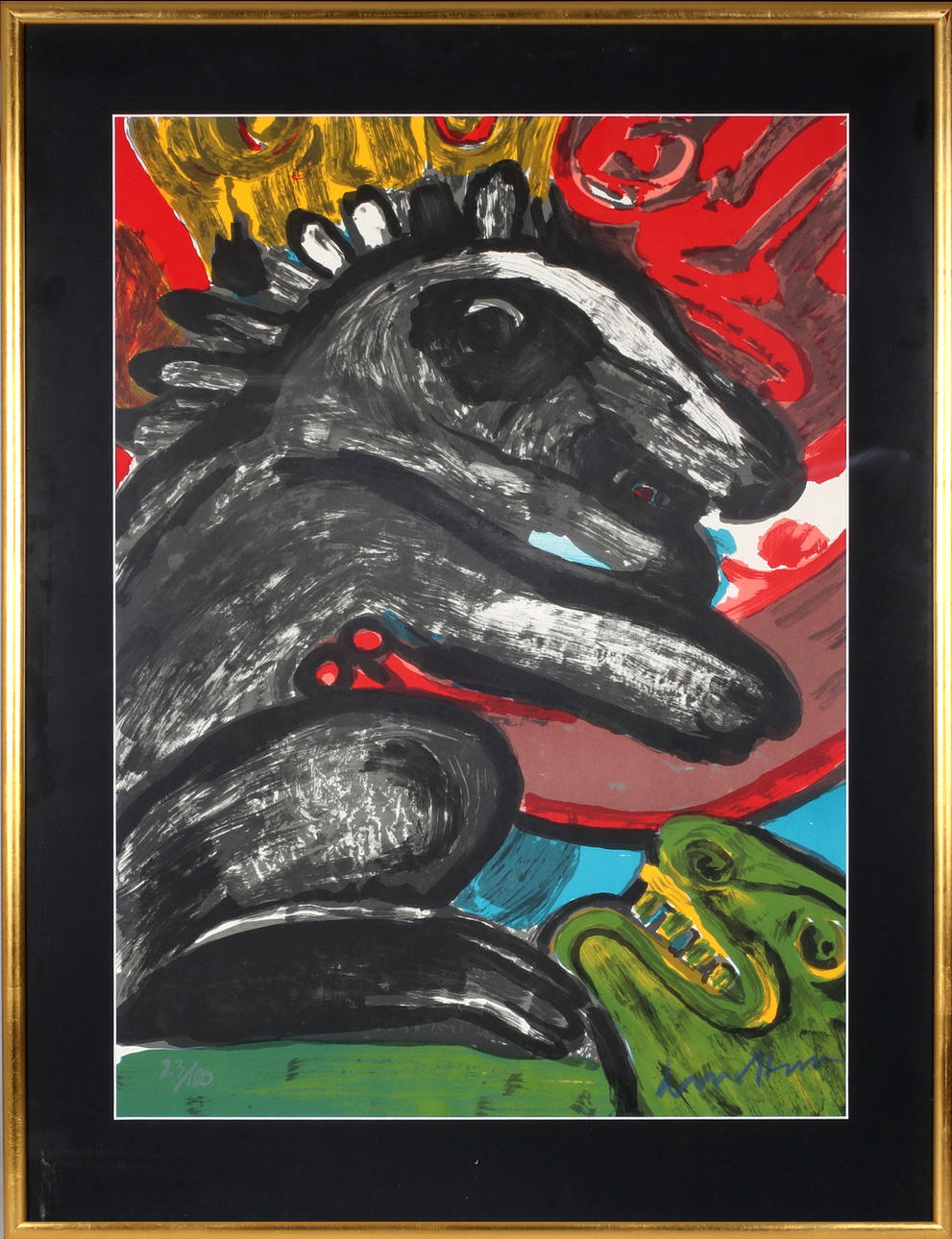 BENGT LINDSTRÖM. Composition with figures, lithograph, signed and numbered 23/180.