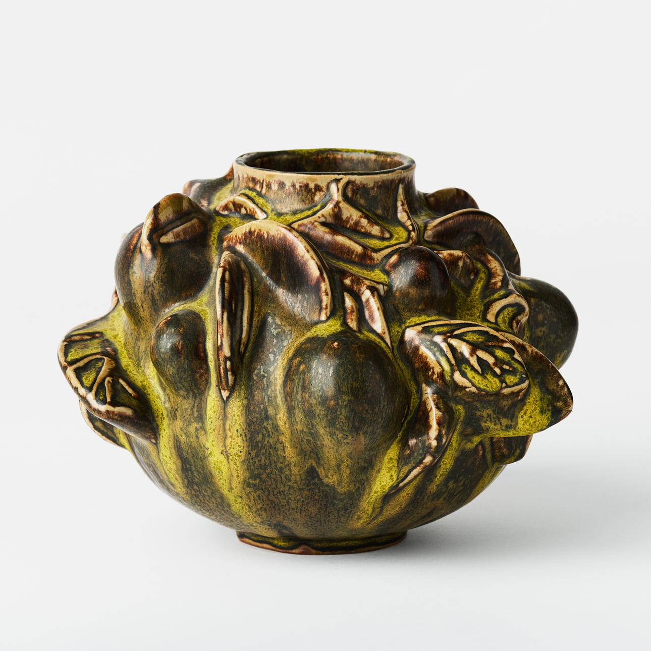 AXEL SALTO. Vase, Royal Copenhagen, Denmark, stoneware, relief