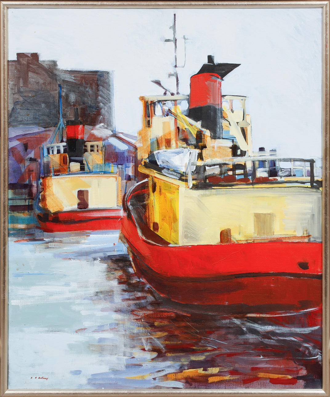 LARS ANDERSSON BJÖNNI. Pilot boats, oil on canvas, signed.