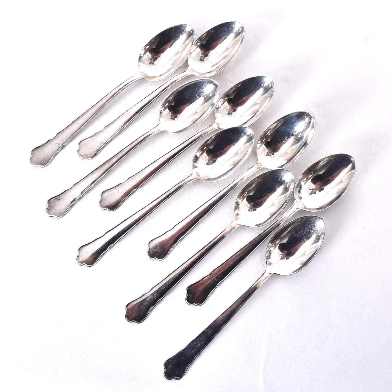 COFFEE SPOONS, 9 pcs, silver, GAB.