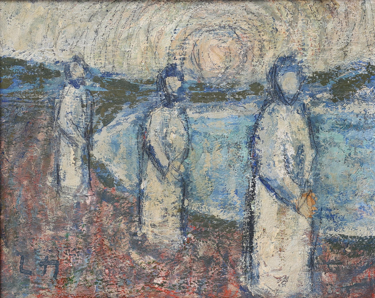 LEIF NORMAN. Oil on panel, 2 pieces, signed.