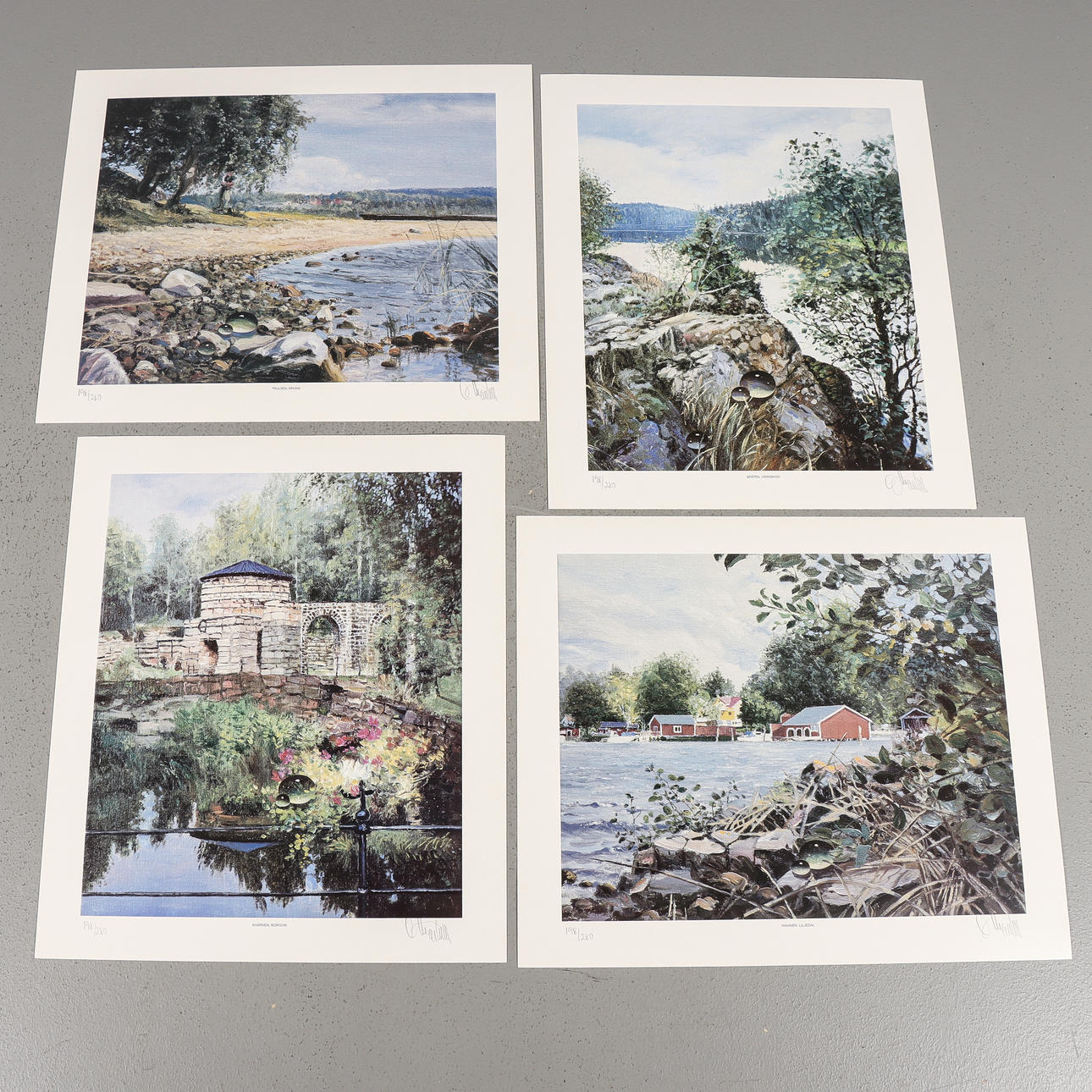 OLLE ERIKSSON. Folder with 4 lithographs, signed.