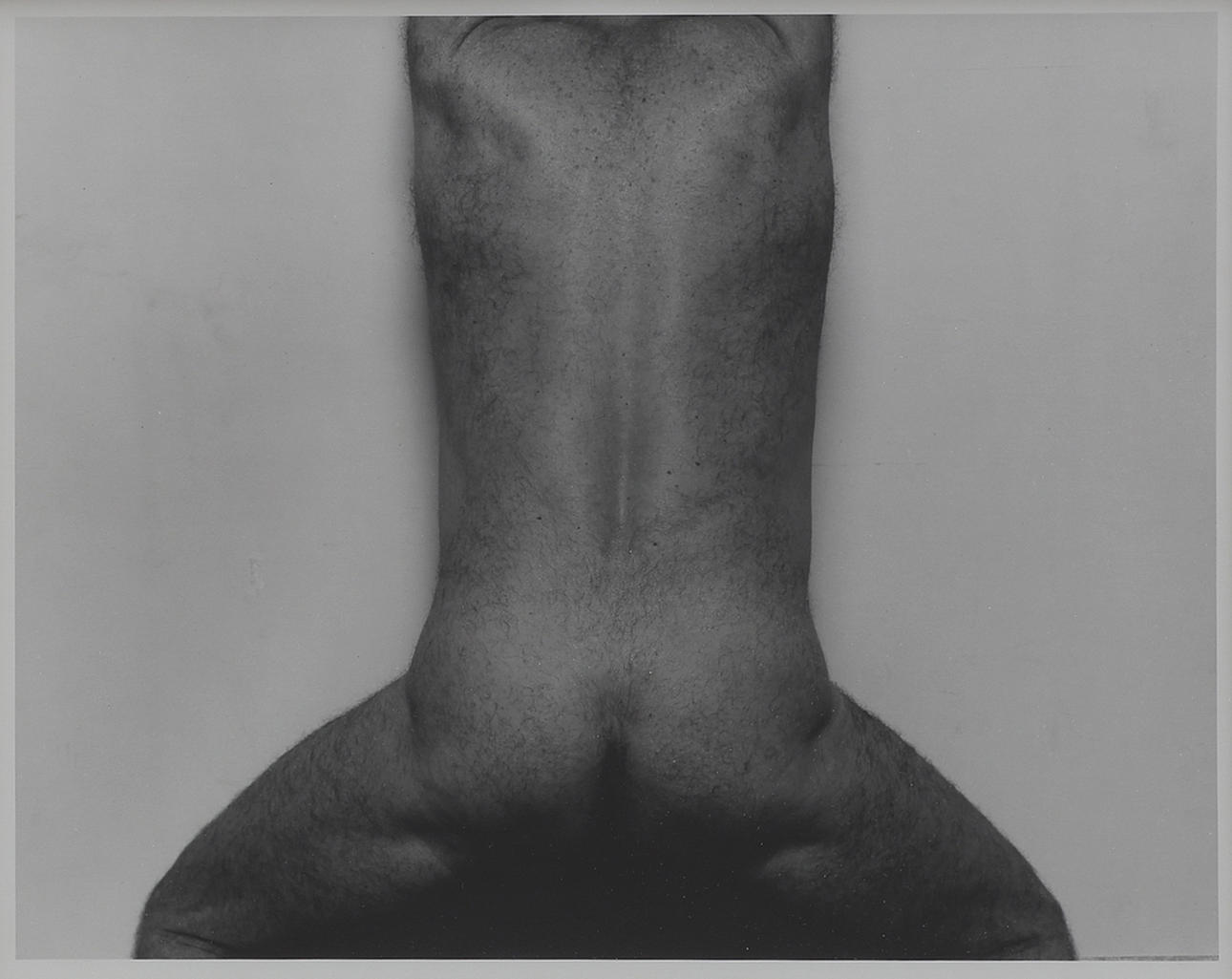 JOHN  COPLANS. SILVER GELATIN COPY, “SELF PORTRAIT, BACK VIEW UPRIGHT, SIGNED, NUMBERED AND DATED 1985.