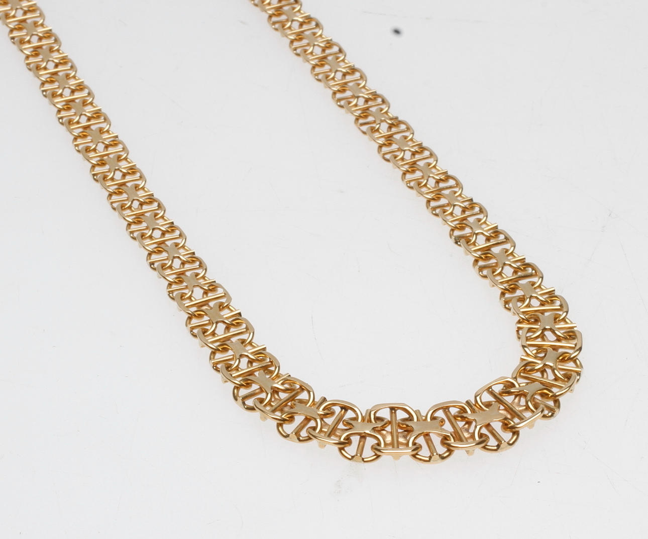 HALSBAND X-LÄNK MED STAV, 18k guld, vikt ca 24 gr.