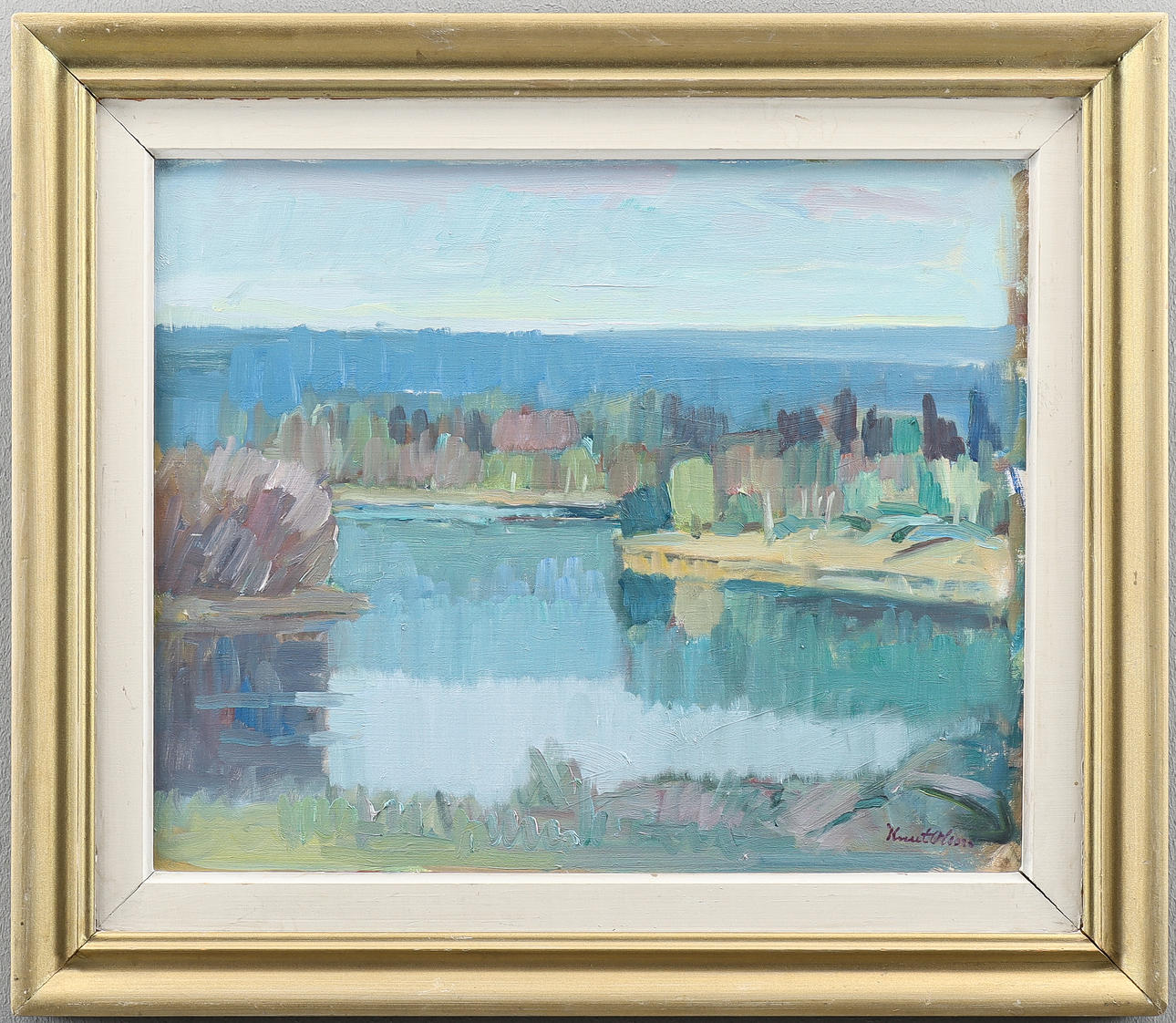 KNUT OLSON. Oil on panel, signed.