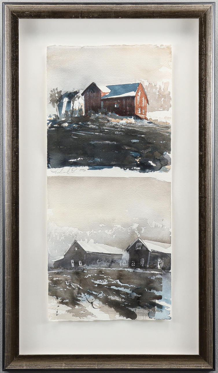 OIDENTIFIERAD KONSTNÄR 2 akvareller, signerade.