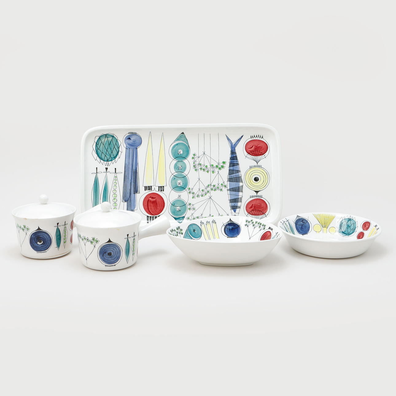 SERVISDELAR, "Picknick", 5 st, Rörstrand.