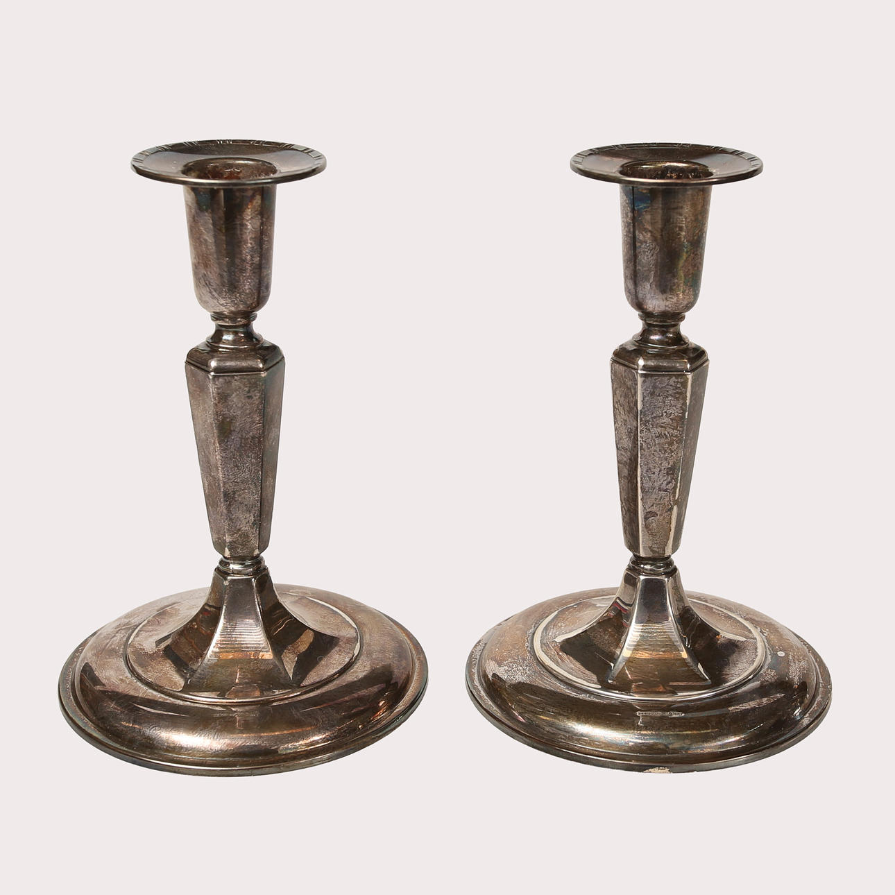 LJUSSTAKAR, silver, ett par.