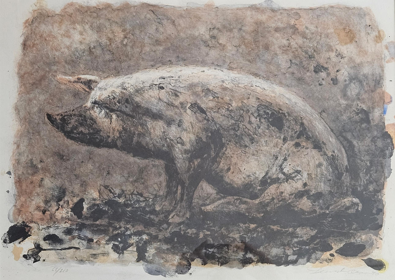 LENNART OLAUSSON. Gris. Färglitografi, signerad Lennart Olausson, numrerad 68/210 och daterad -90.