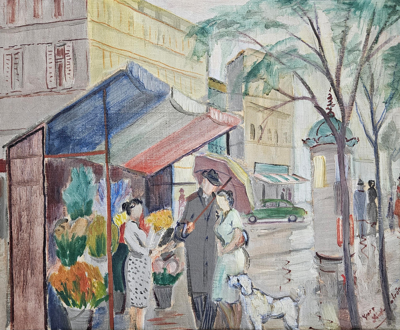 GEORG LINDSTRÖM. Blomsterstånd. Olja på duk, uppklistrad på pannå, signerad Georg Lindström.