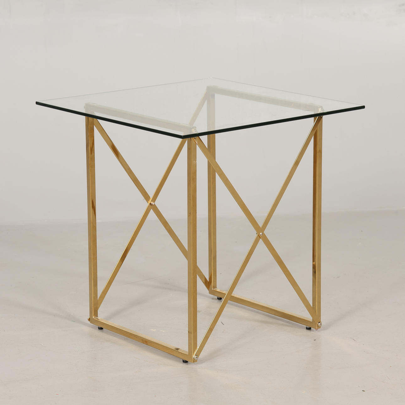 TABLE, glass/metal.